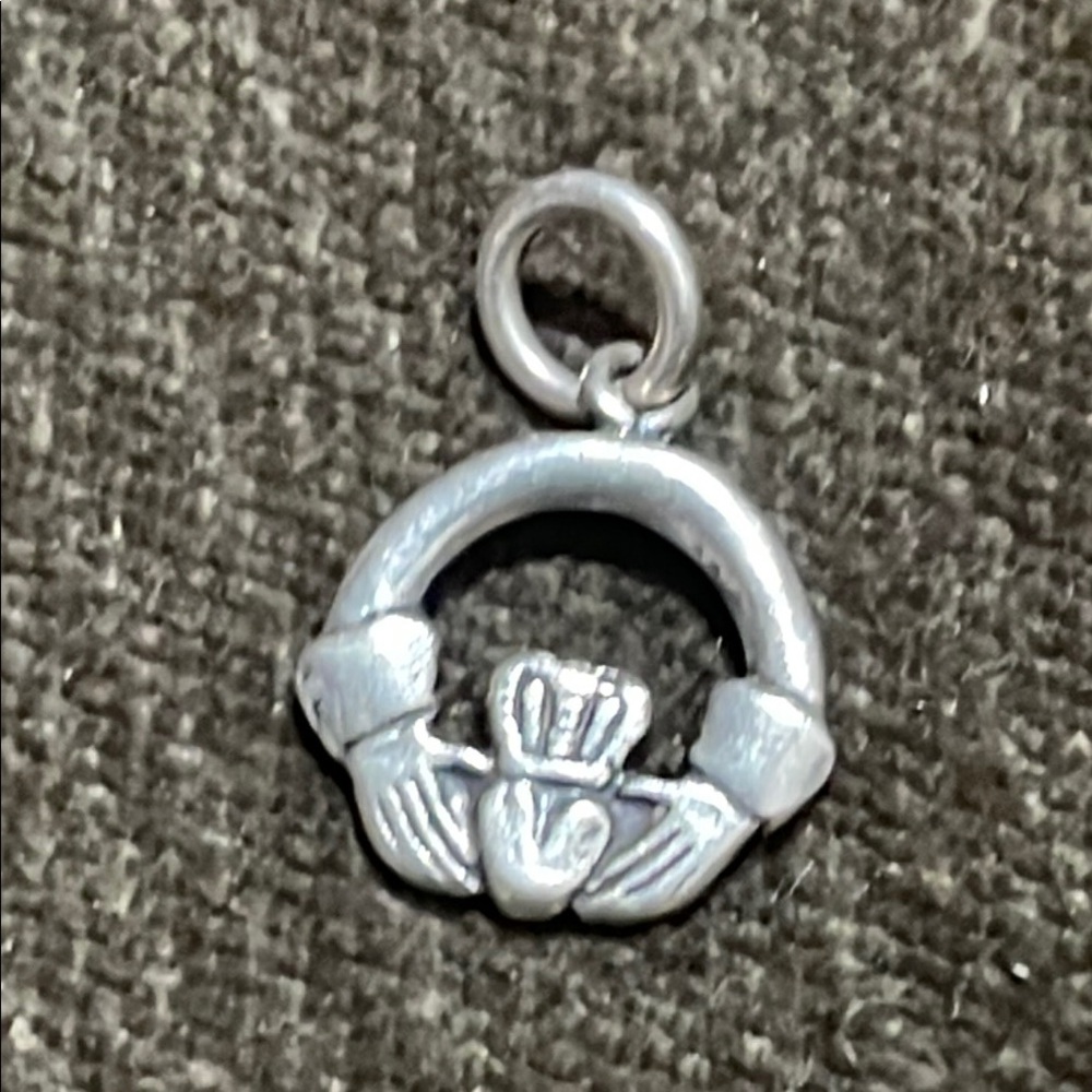 Sterling Silver Claddagh Pendant / Charm Vintage 1960’s